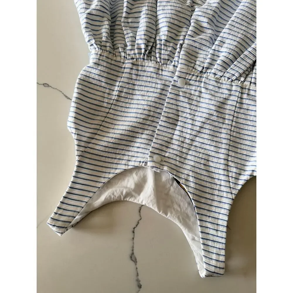 Ralph Lauren Sleeveless White & Blue Striped Polo Dress